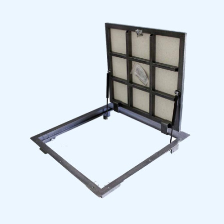 Портал 80х80 Стальной напольный люк с газовыми амортизаторами